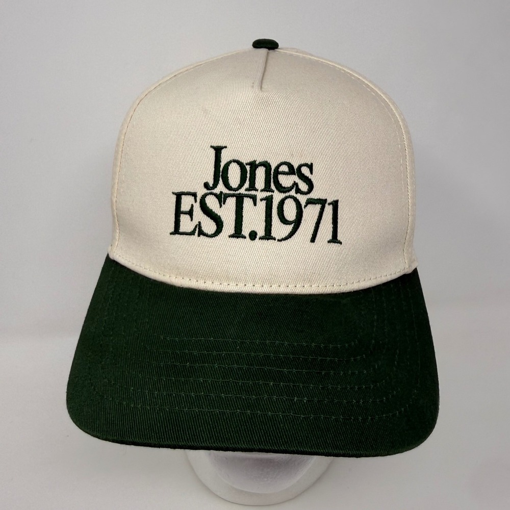 Jones Sports Co Portland Oregon EST 1971 Snapback Hat Cream Green Mens